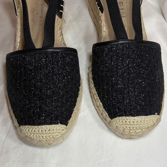 Anne Klein Aneesa Espadrille Wedge Sandals Black 9.5 - Picture 4 of 12